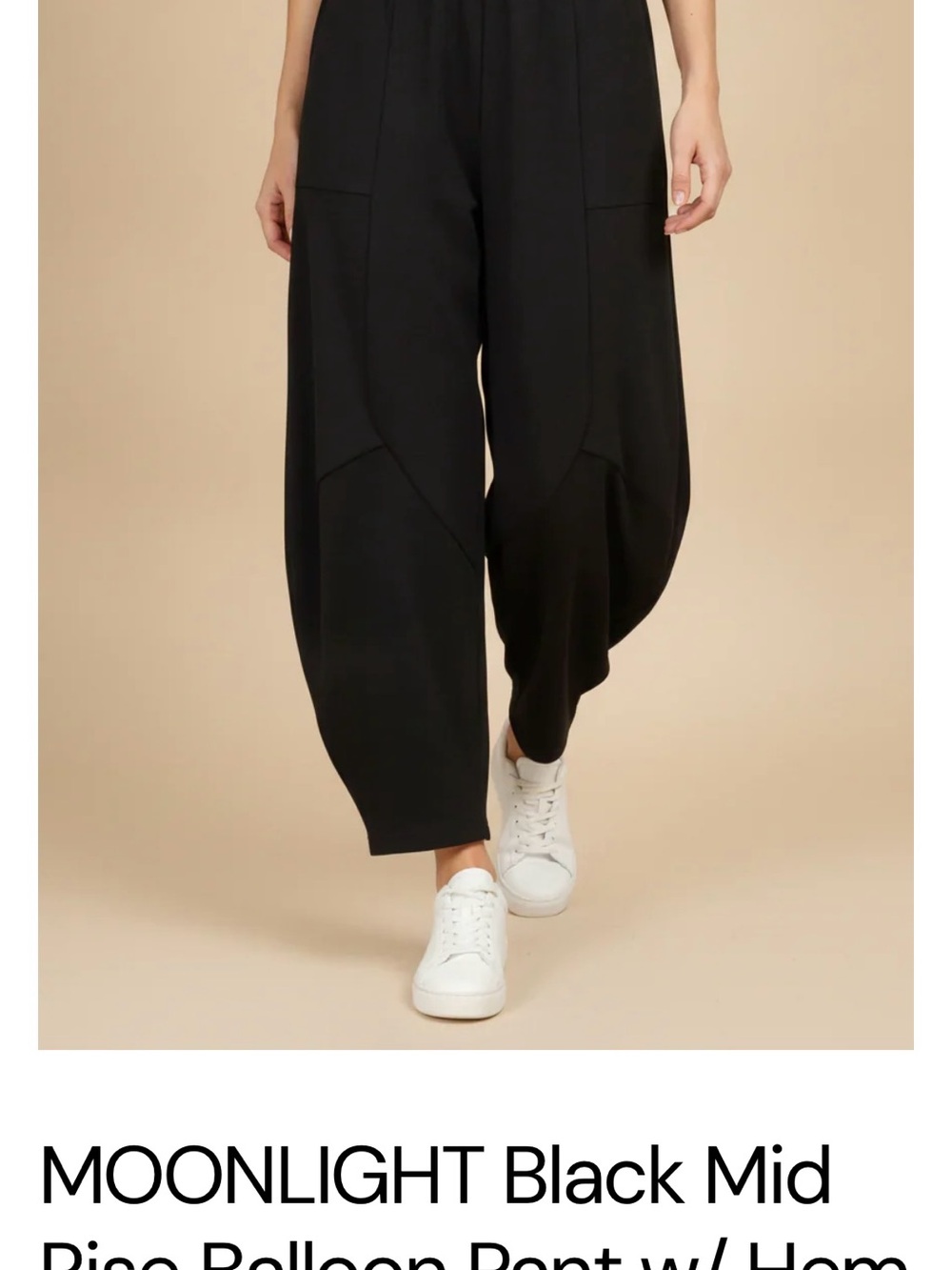 Moon Light Black Barrel Wide-Leg Pants Size M